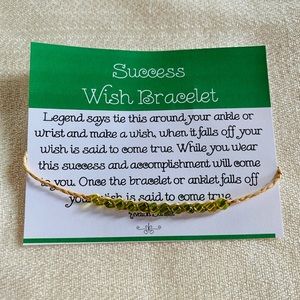 Success Wish Bracelet / anklet hemp raffia braided jewelry with card